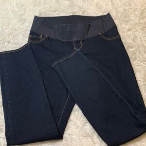 🟢3 for $20——OLD NAVY maternity skinny low panel dark wash back pockets